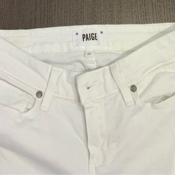 PAIGE Crisp White Denim Jeans size 26 - Picture 5 of 5